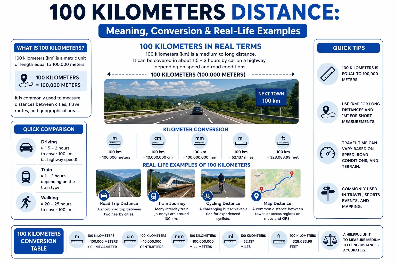 100 Kilometers Distance