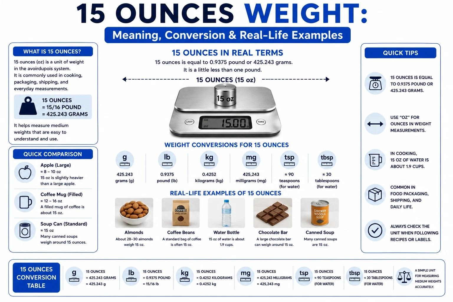 15 Ounces Weight