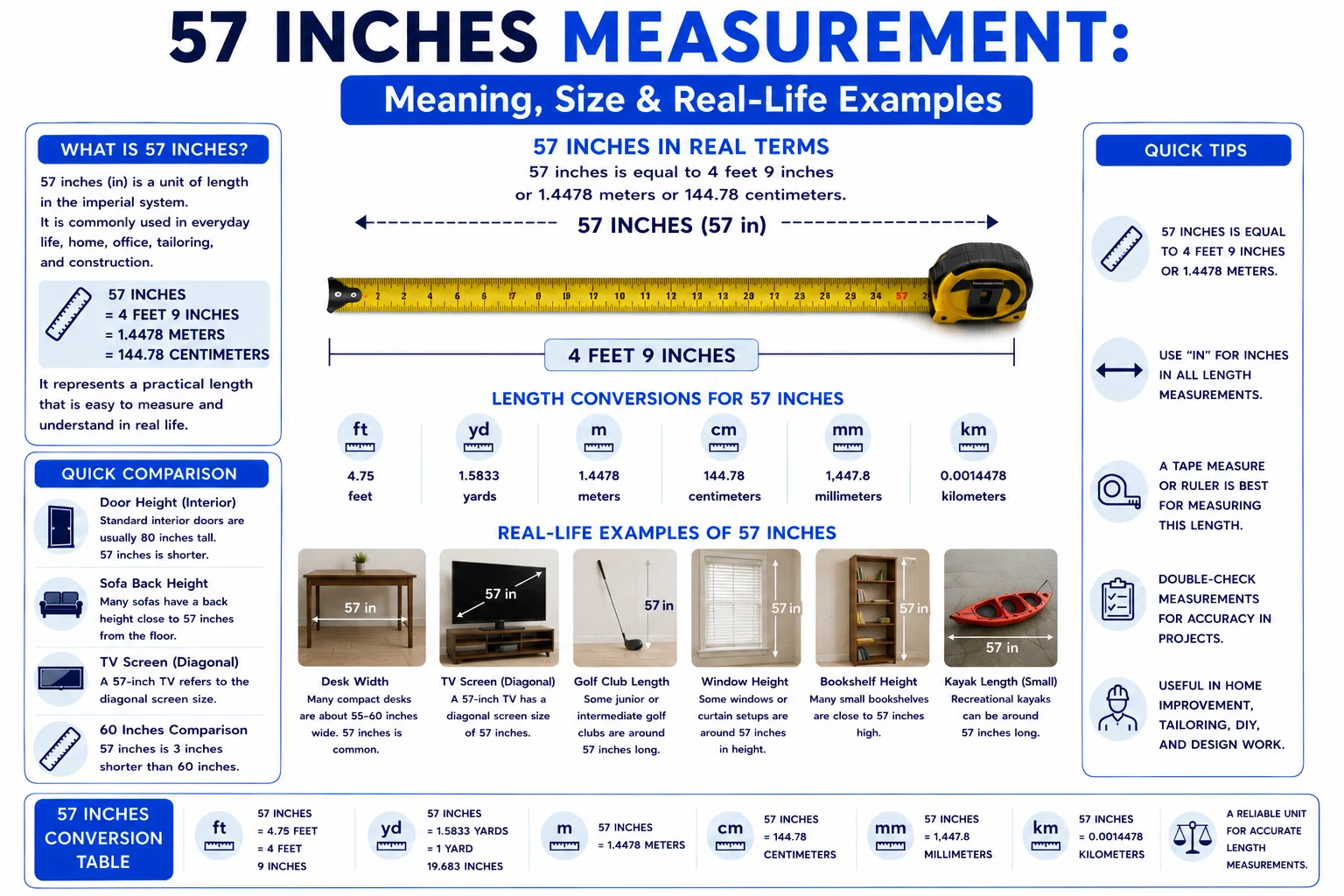 57 Inches Measurement