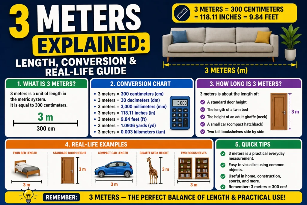 3 Meters Explained: Length, Conversion & Real-Life Guide