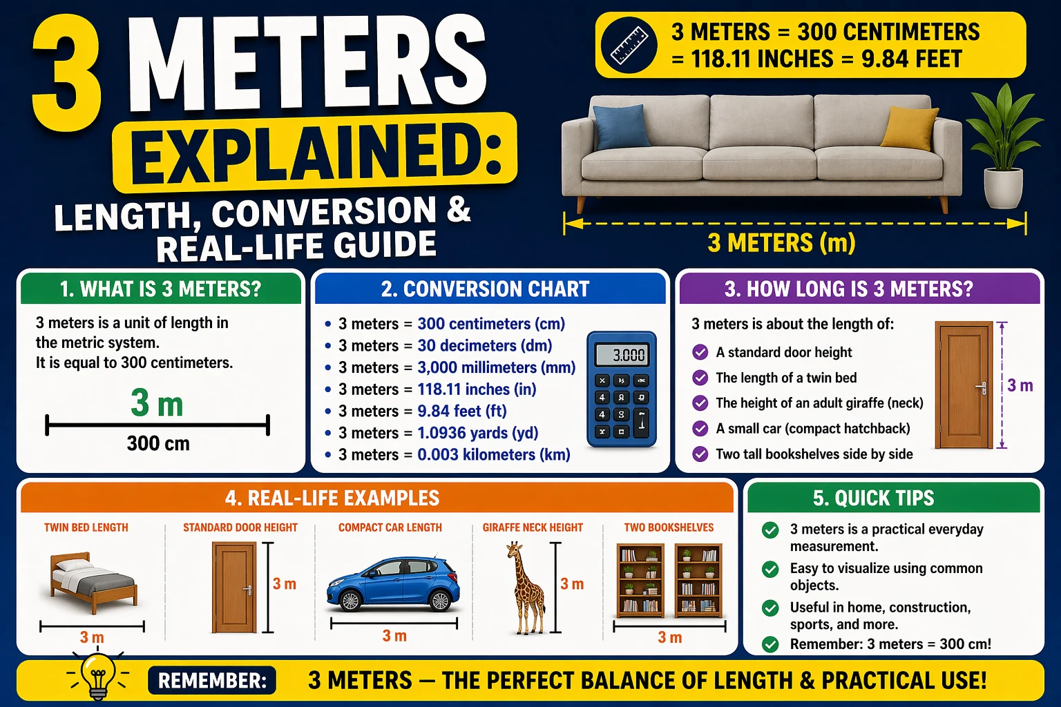 3 Meters Explained: Length, Conversion & Real-Life Guide