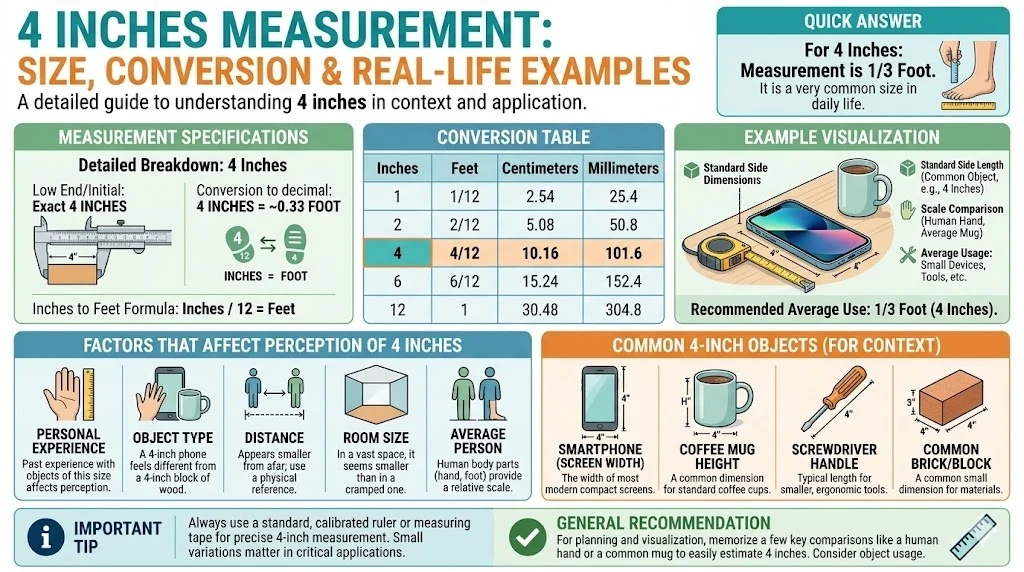 4 Inches Measurement Size, Conversion & Real-Life Examples