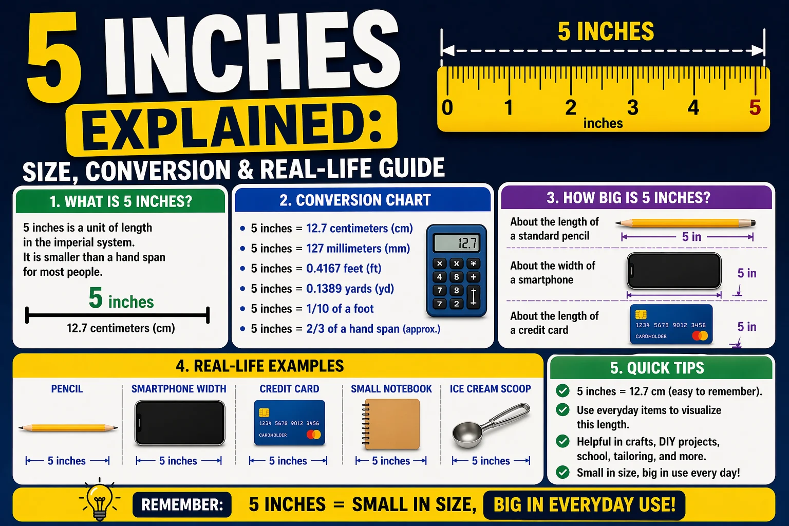 5 Inches Explained: Size, Conversion & Real-Life Guide
