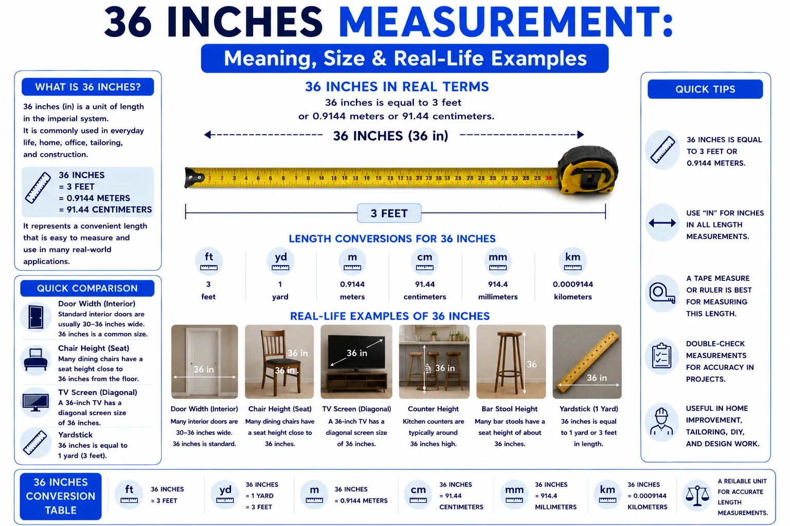36 inches measurement