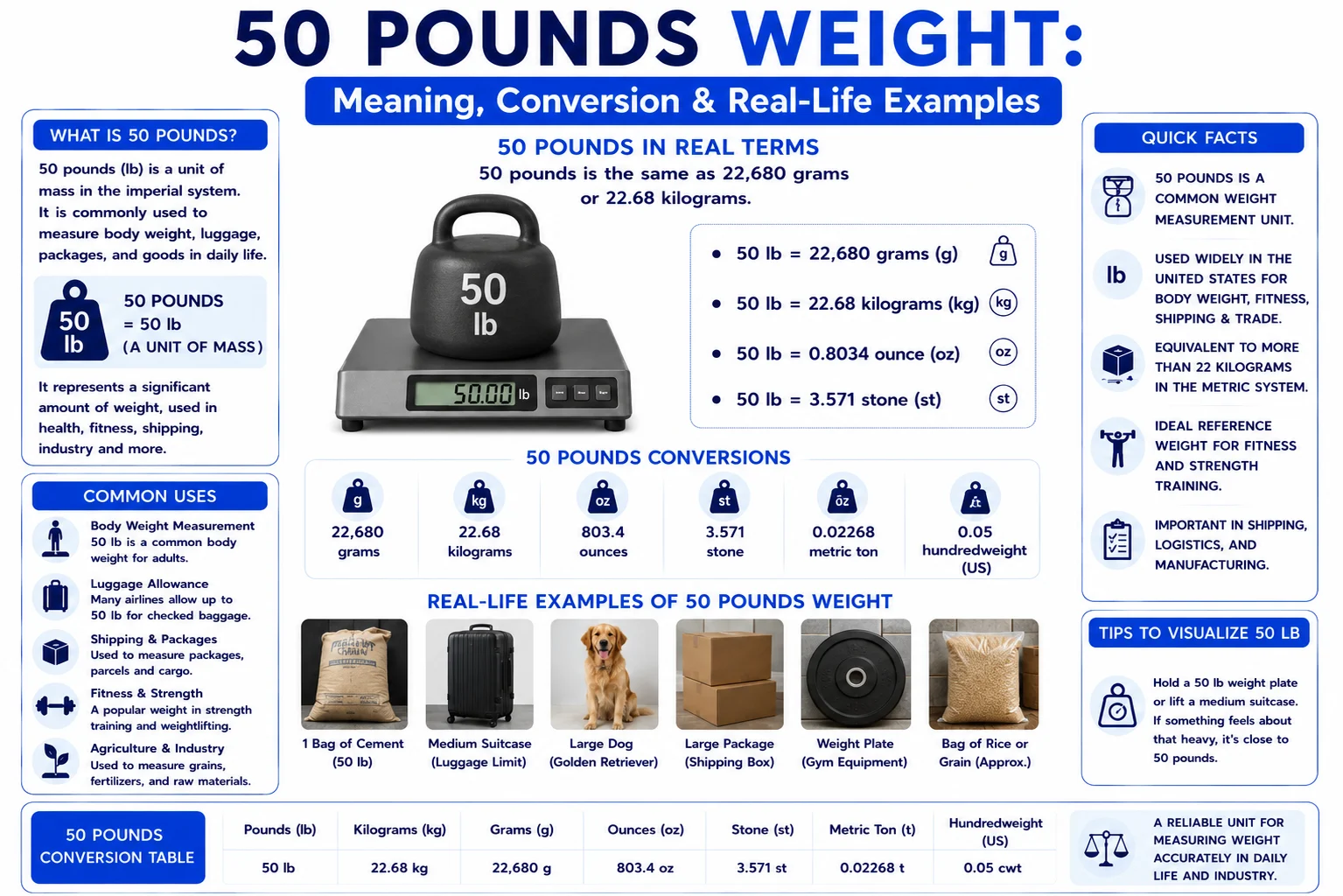 50 pounds weight