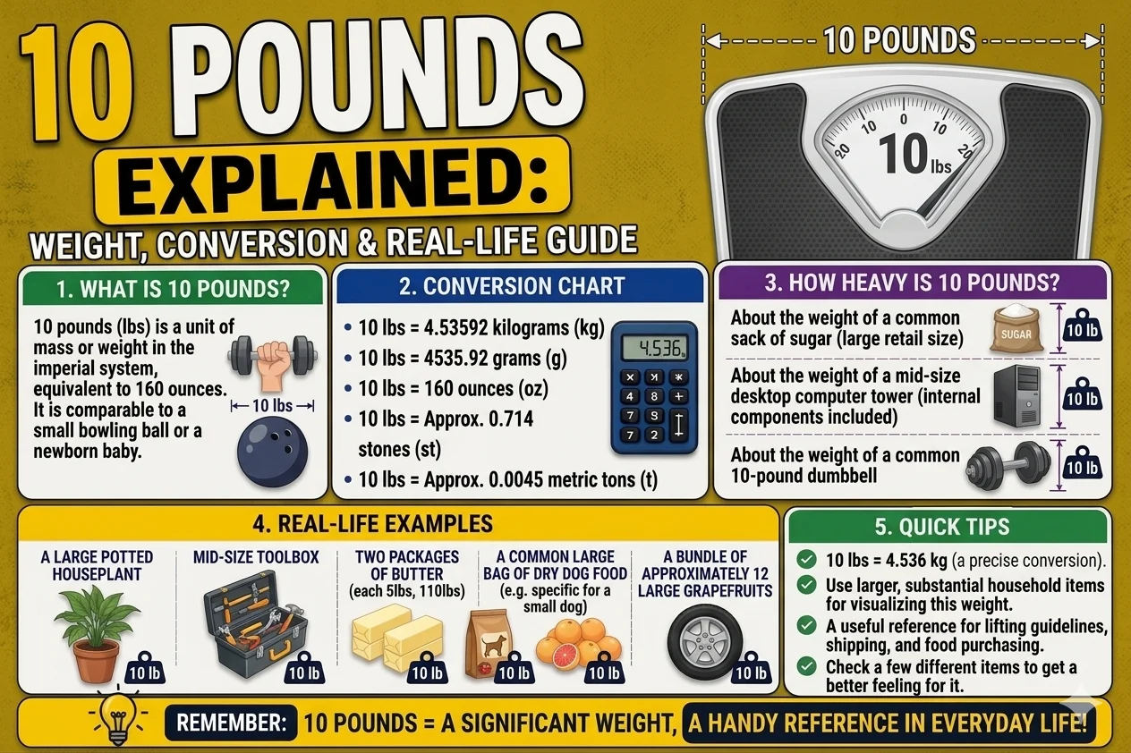 10 Pounds Explained: Weight, Conversion & Real-Life Guide
