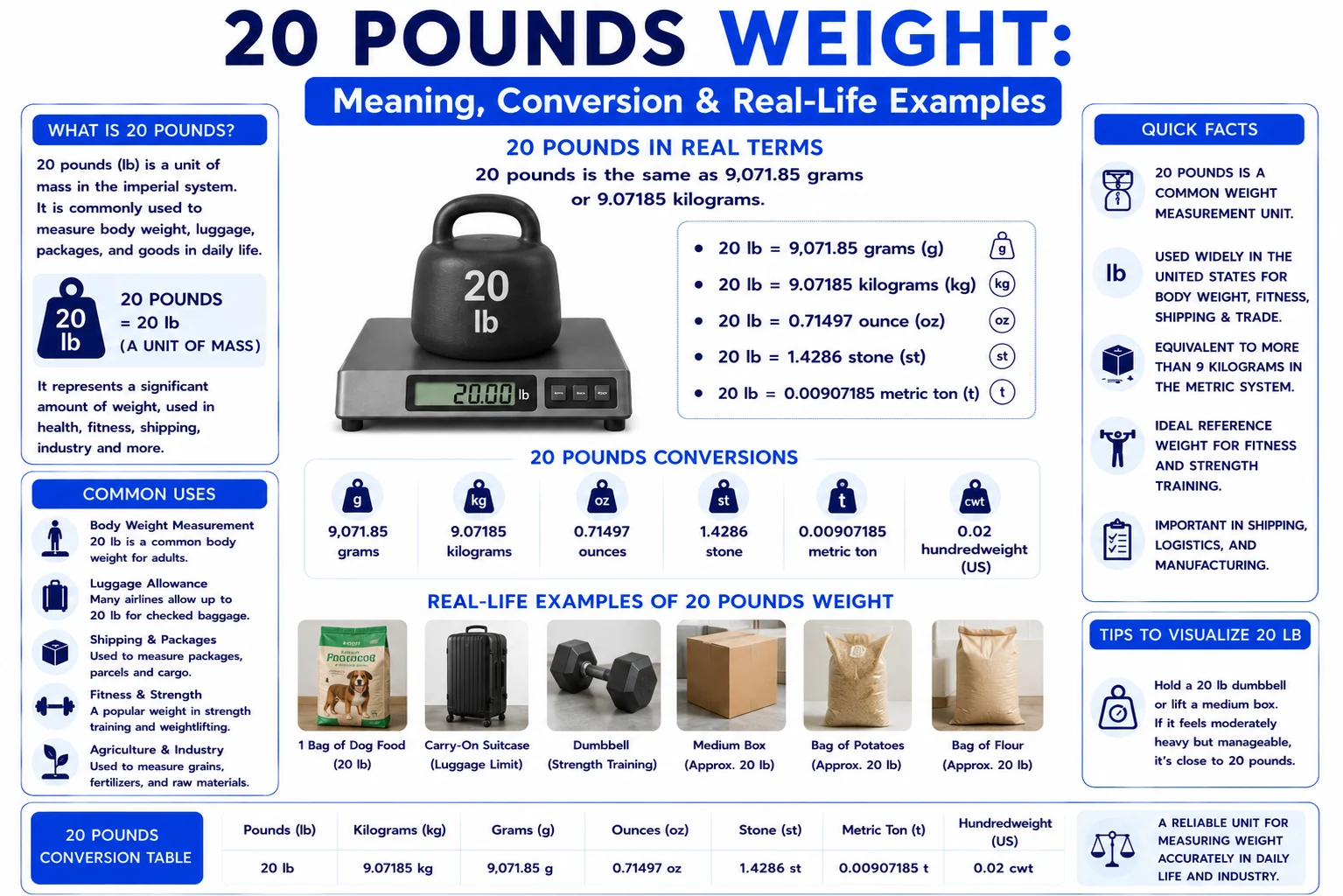 20 pounds weight