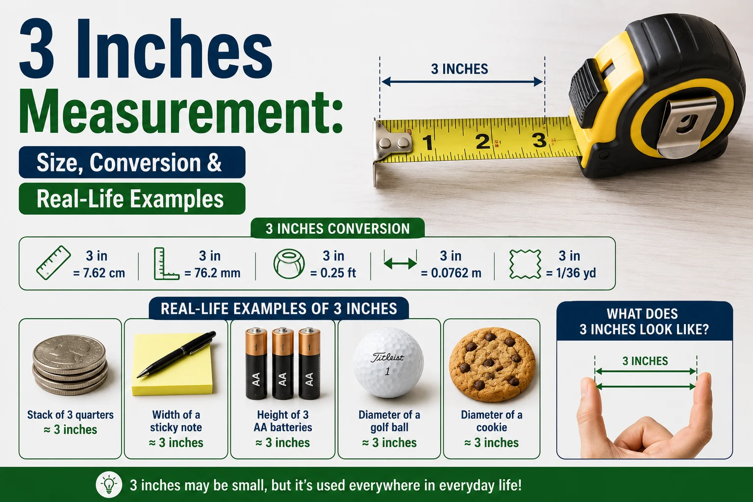3 inches measurement
