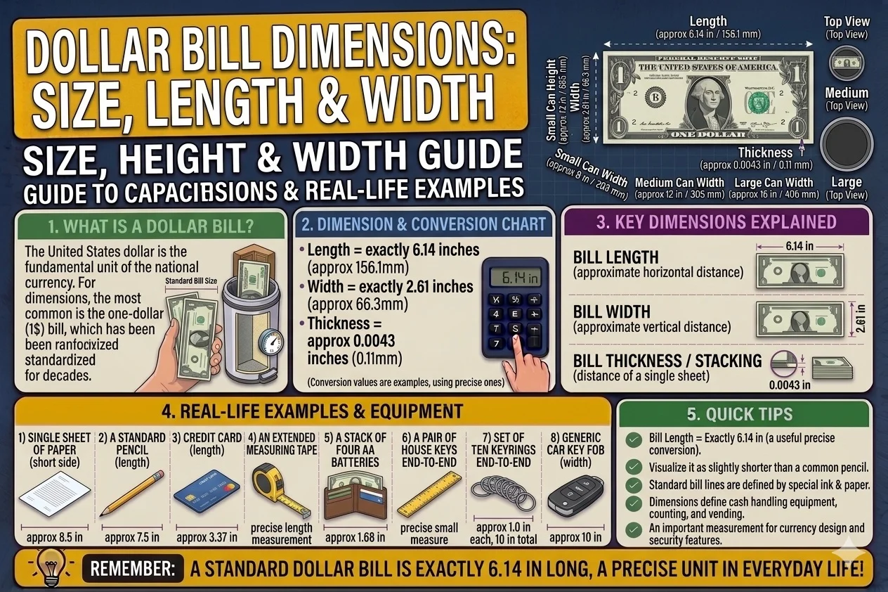 Dollar Bill Dimensions