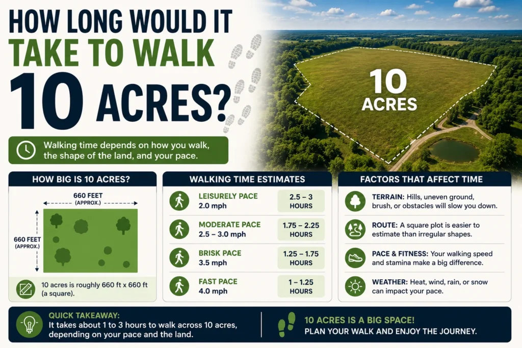 How Long Is 10 Acres
