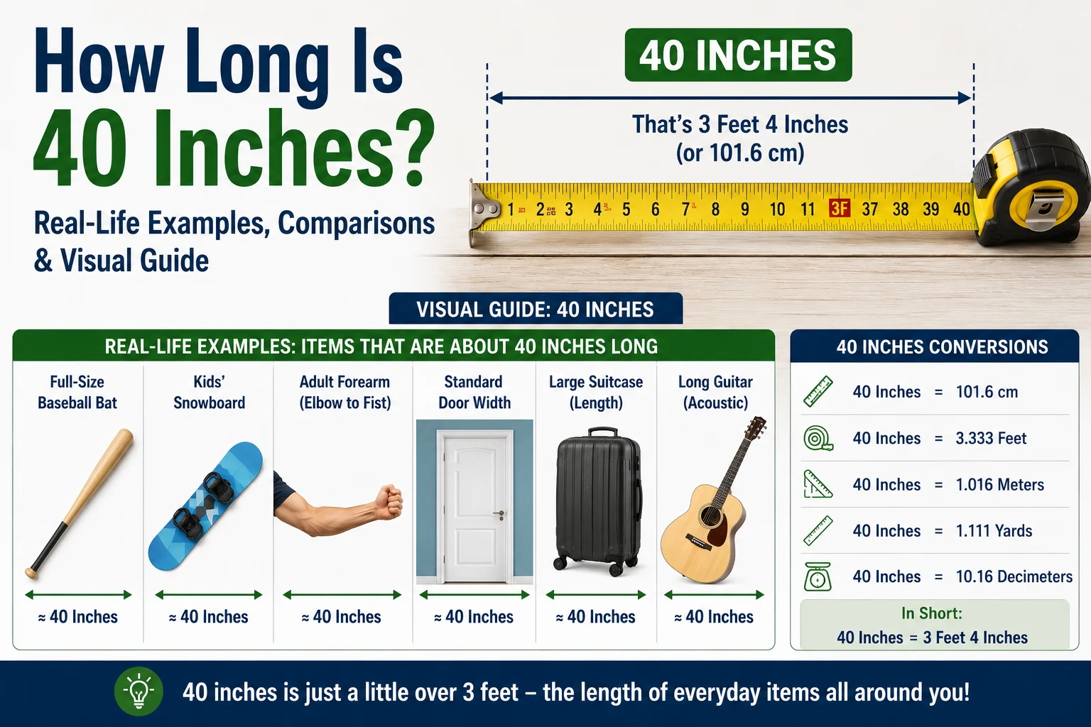 how long is 40 inches