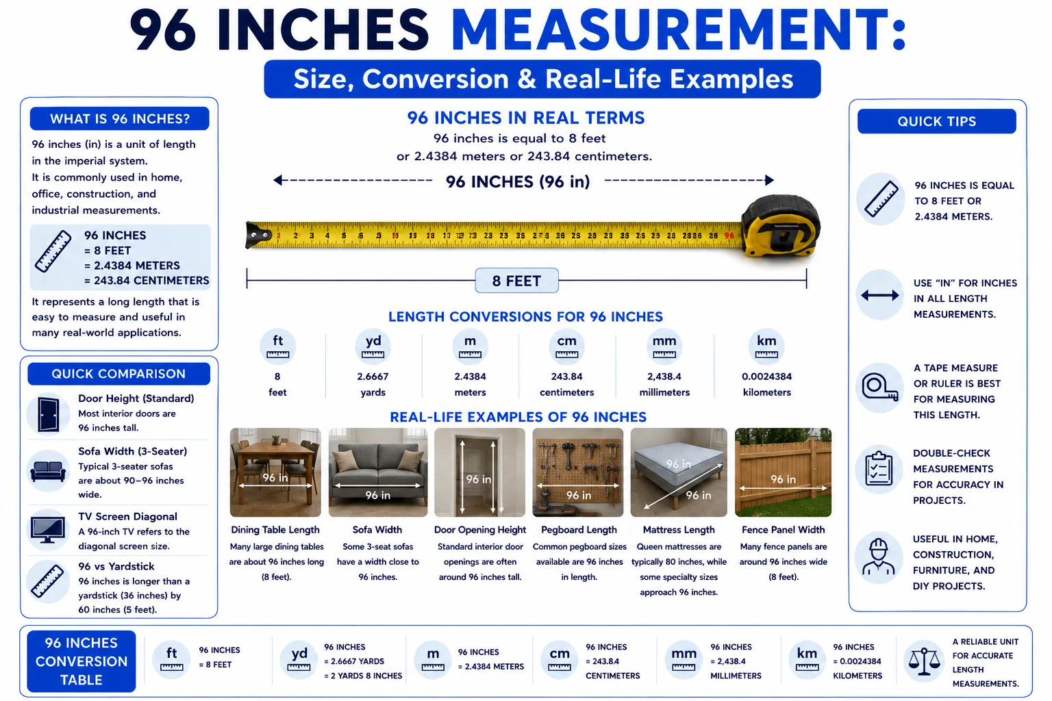 96 Inches Measurement