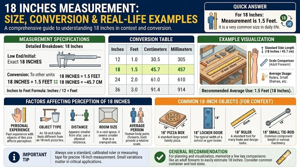 18 Inches Measurement Size, Conversion & Real-Life Examples