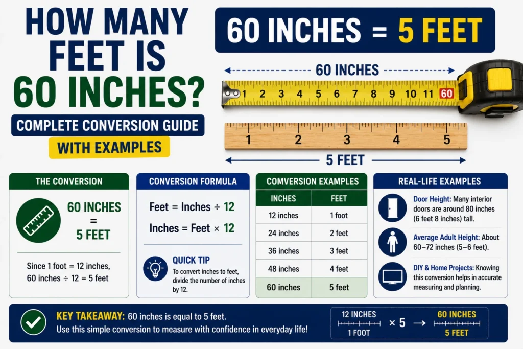 How Many Feet Is 60 Inches