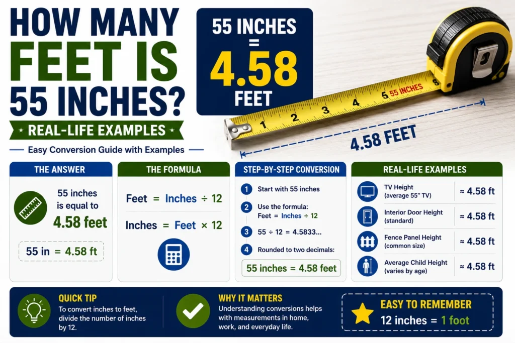 How Many Feet Is 55 Inches
