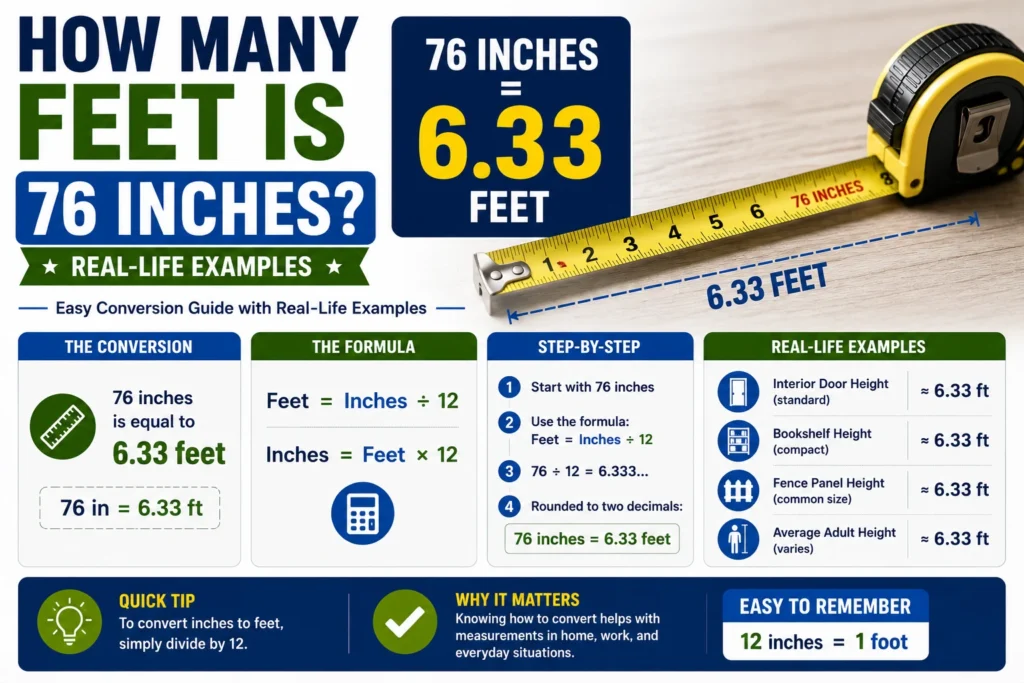 How Many Feet Is 76 Inches