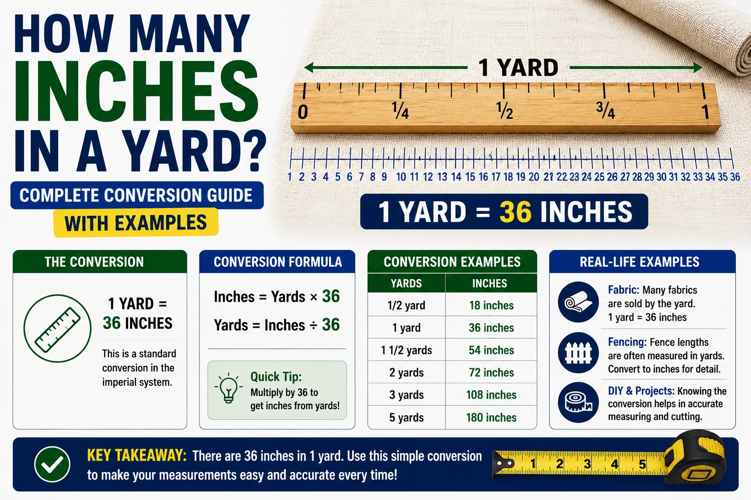 How Many Inches in a Yard