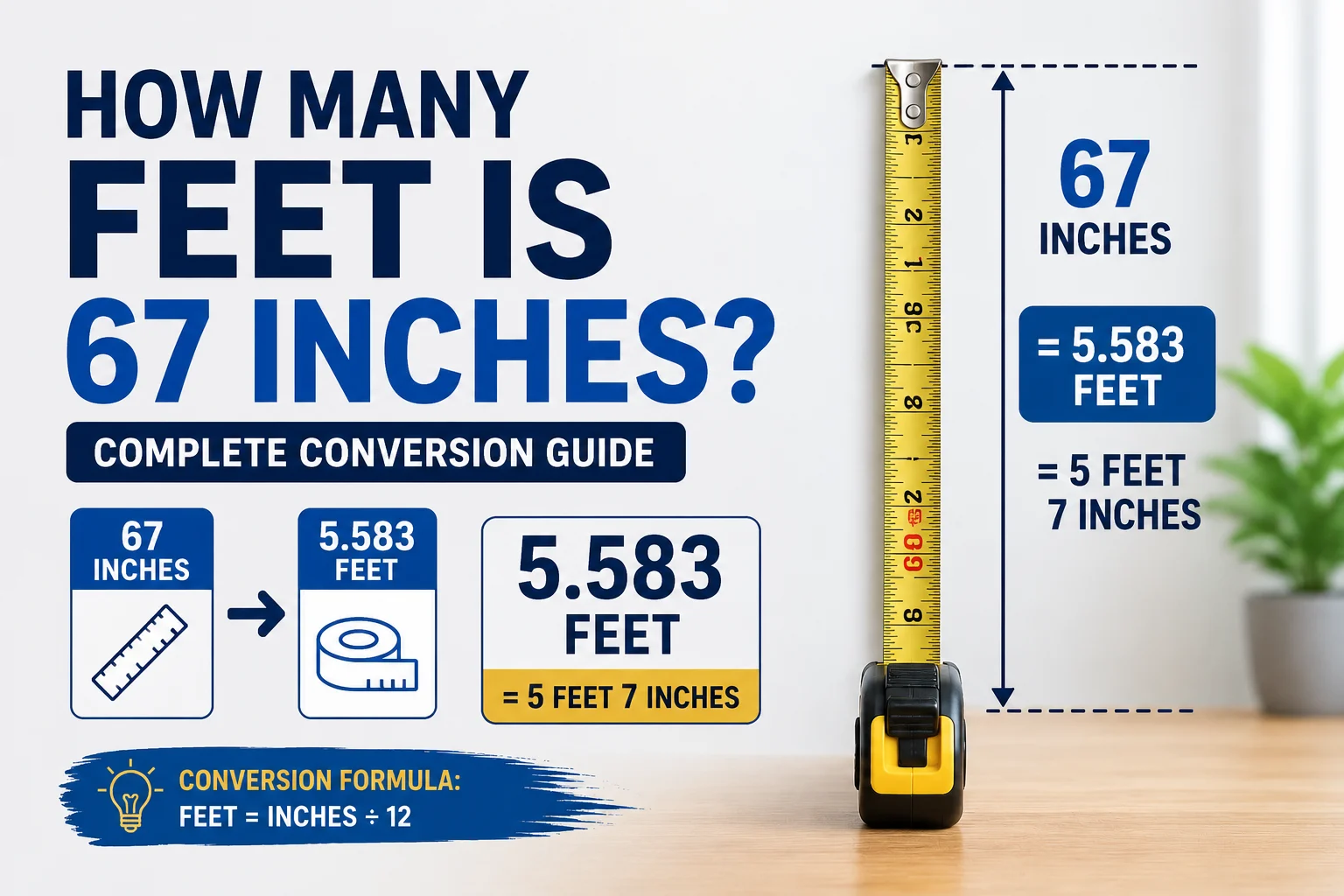 How Many Feet Is 67 Inches