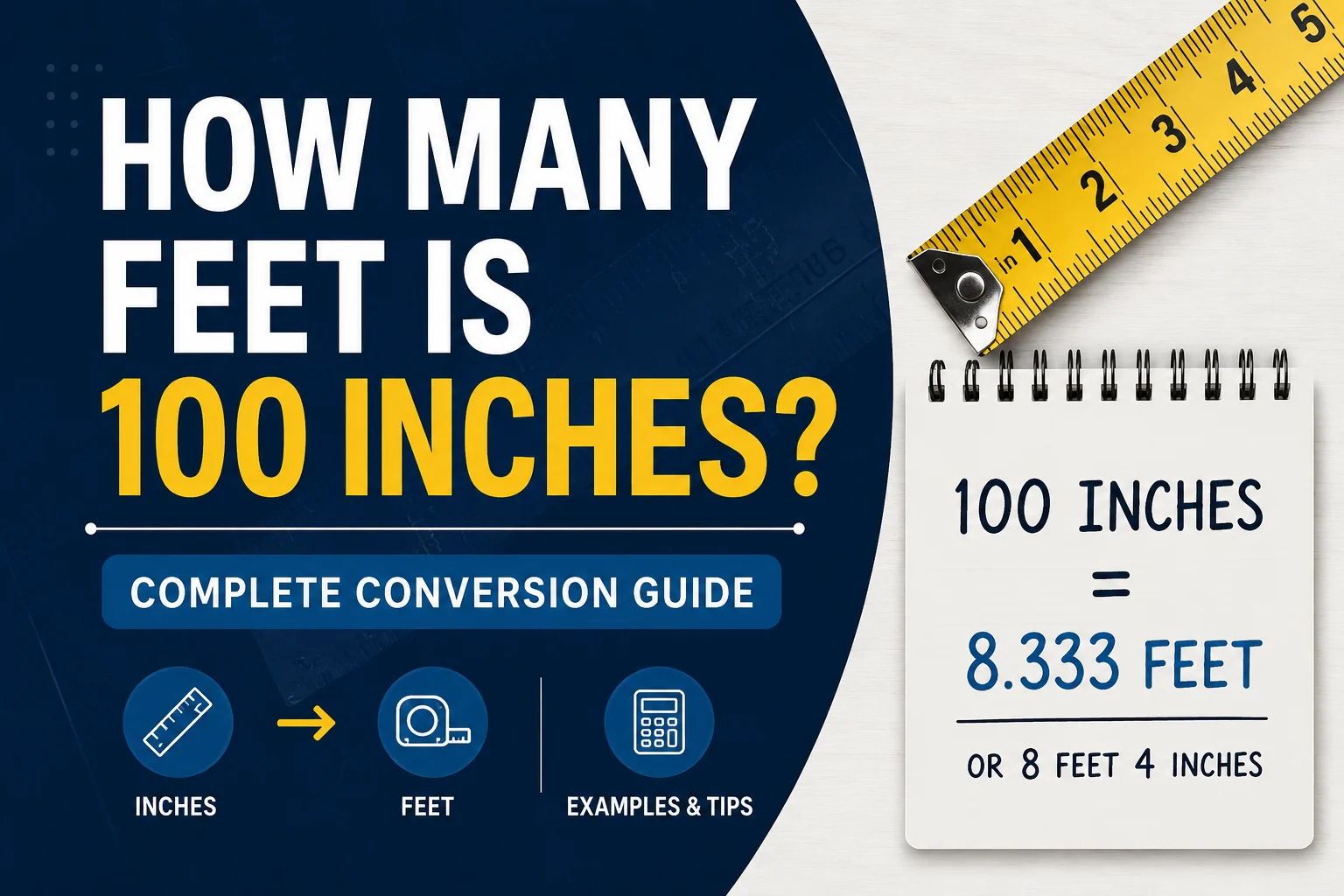 How Many Feet Is 100 Inches