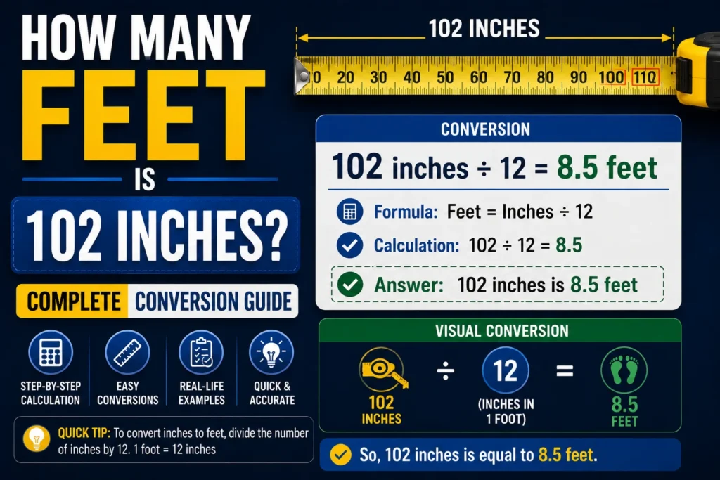 How Many Feet Is 102 Inches