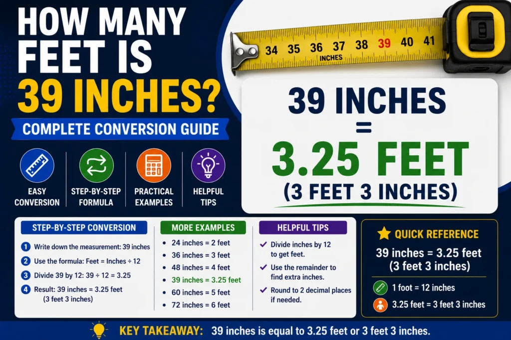 How Many Feet Is 39 Inches