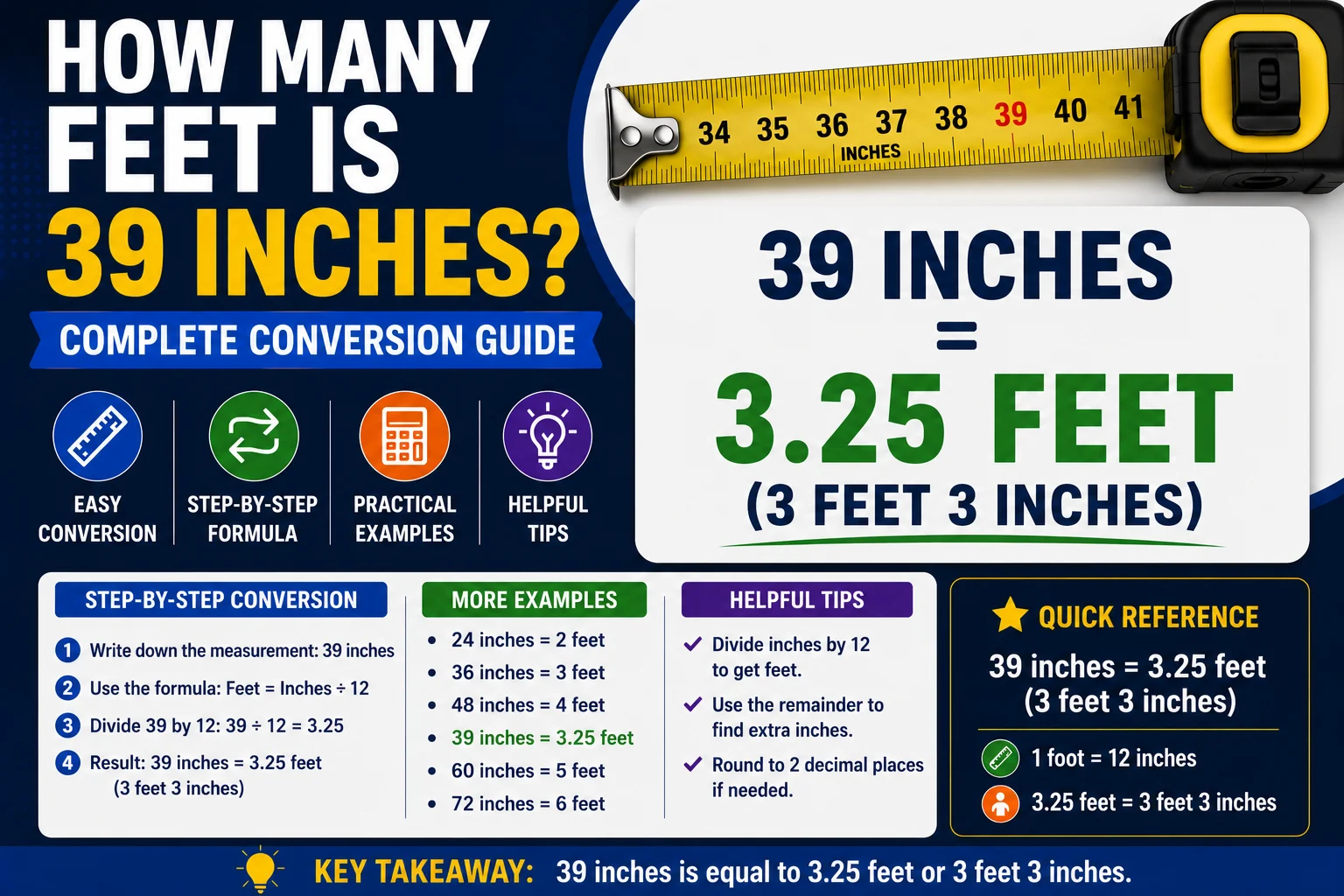 How Many Feet Is 39 Inches