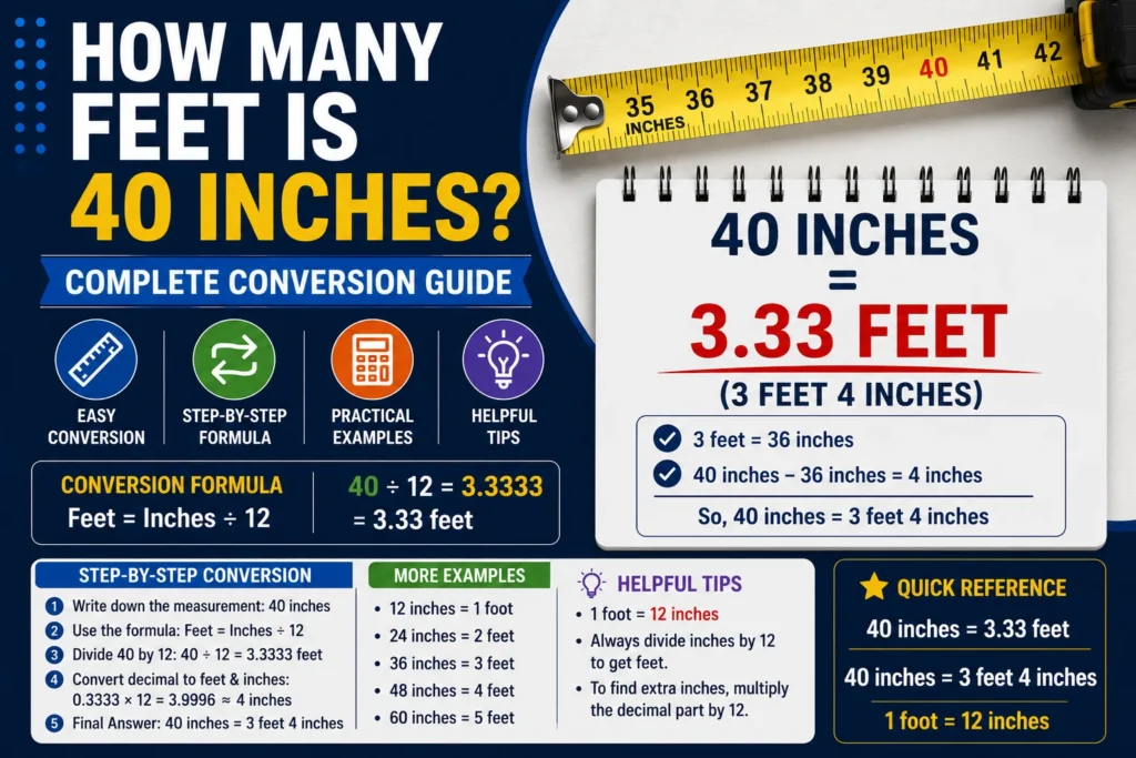 How Many Feet Is 40 Inches