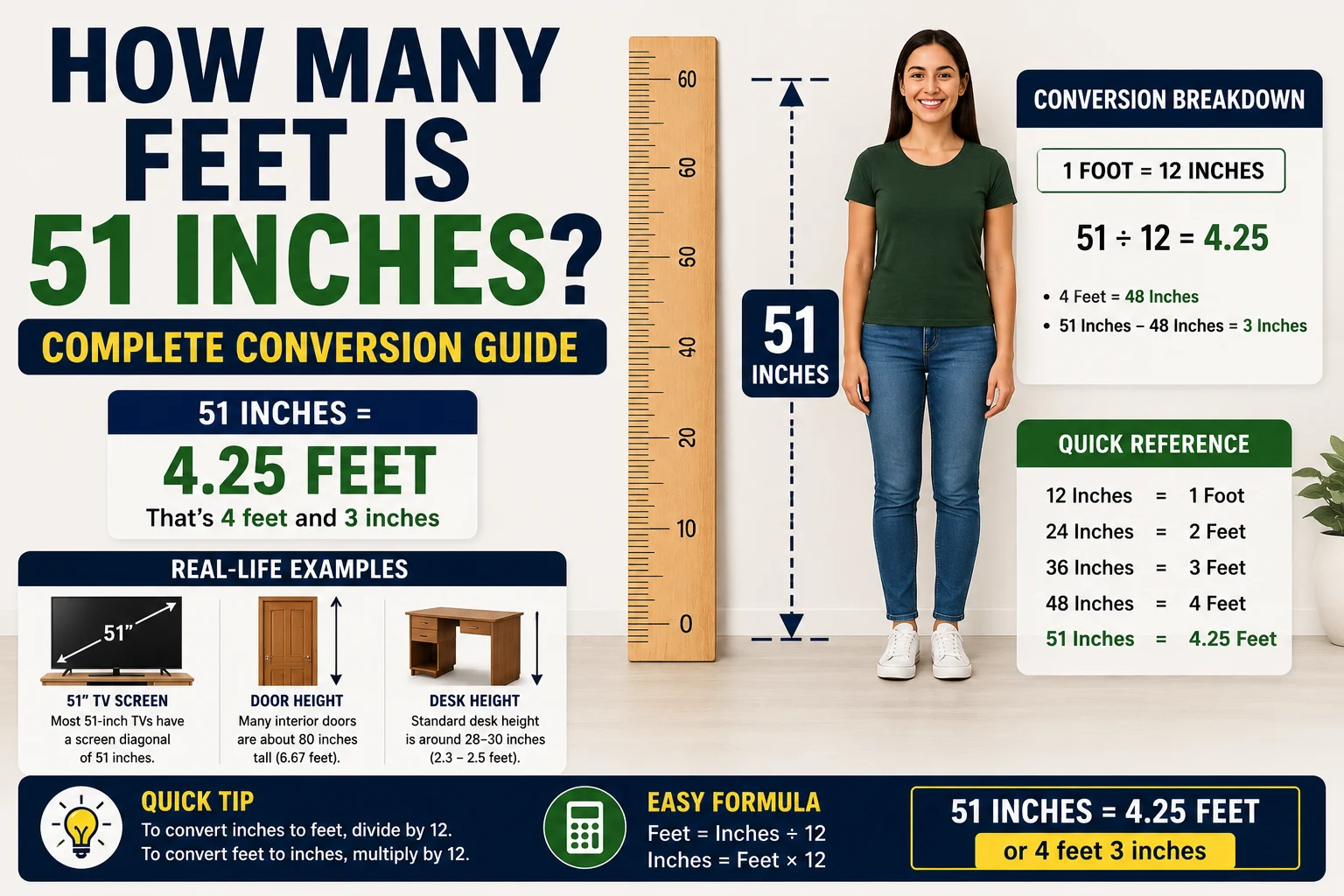 How Many Feet Is 51 Inches