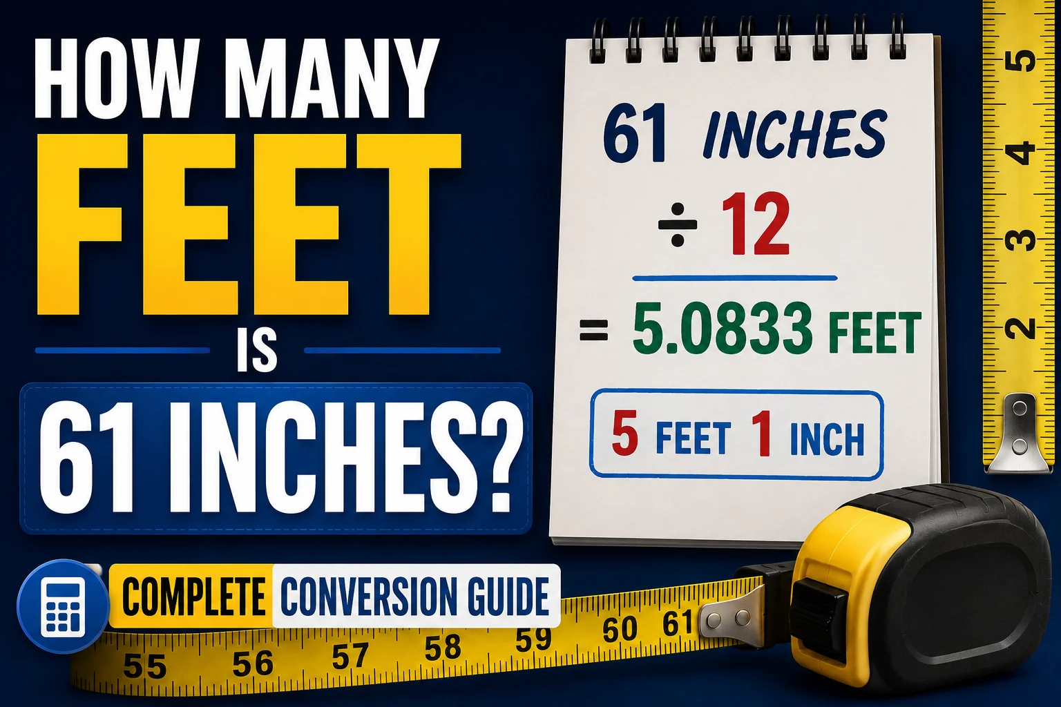How Many Feet Is 61 Inches