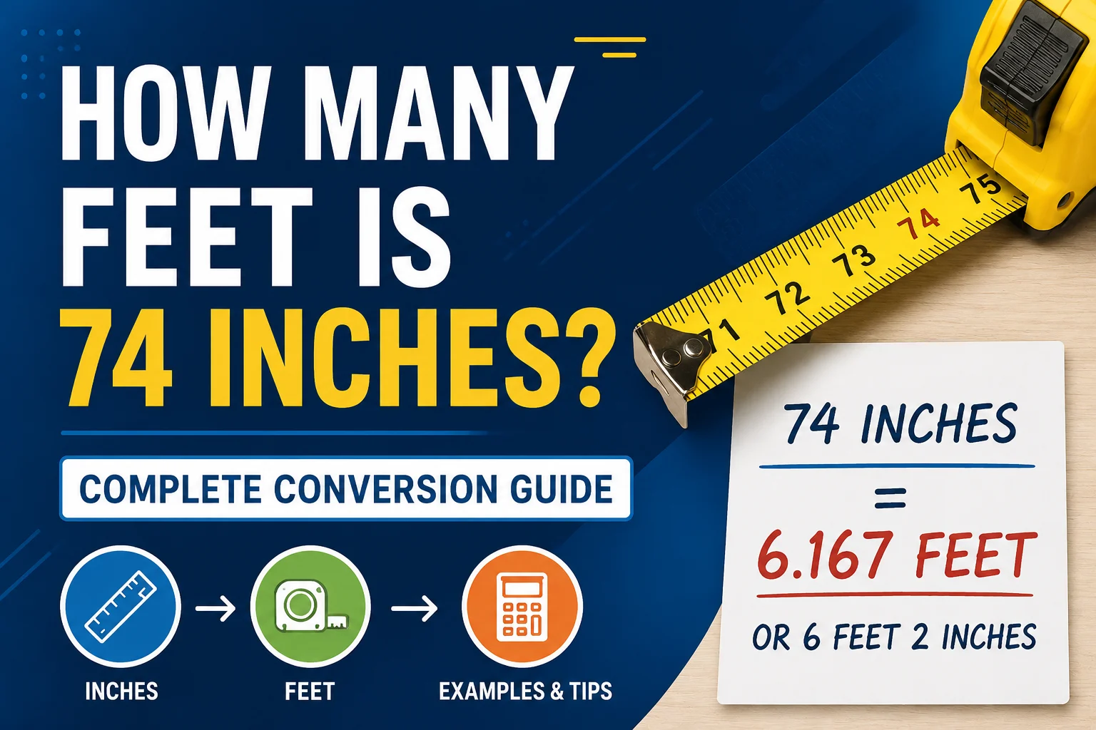 How Many Feet Is 74 Inches