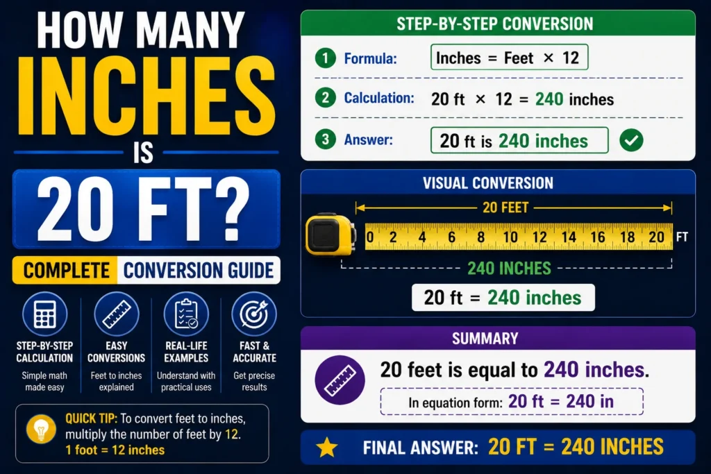 How Many Inches Is 20 Ft