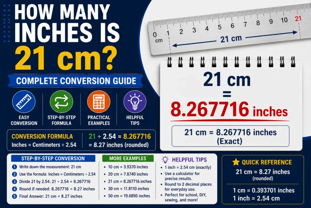 How Many Inches Is 21 cm