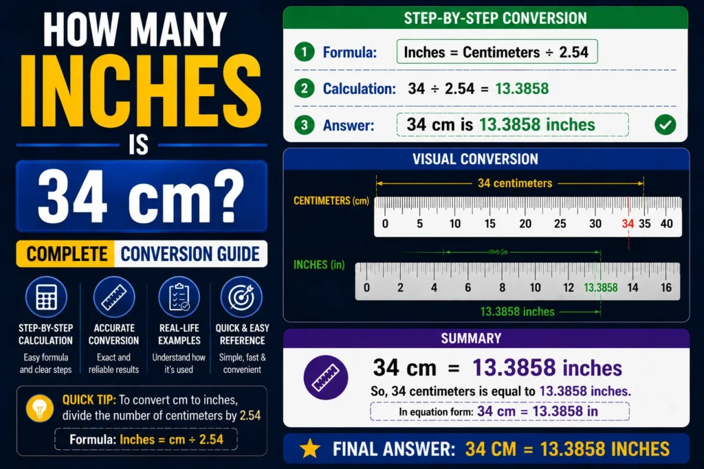 How Many Inches Is 34 cm