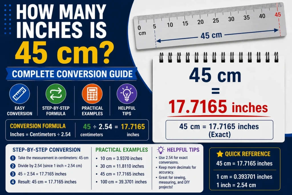 How Many Inches Is 45 cm