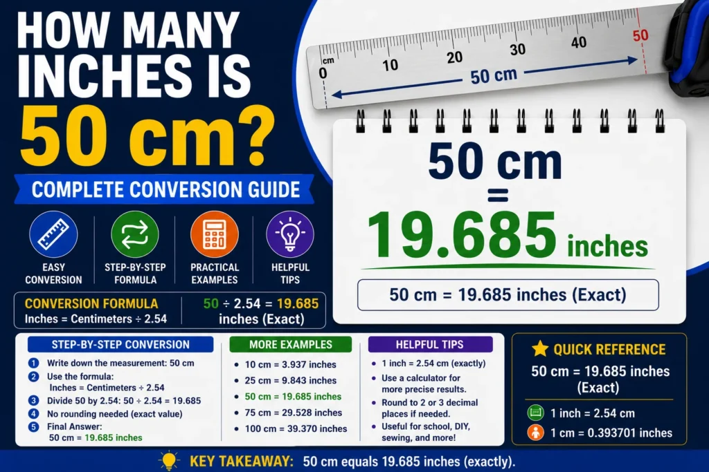 How Many Inches Is 50 cm