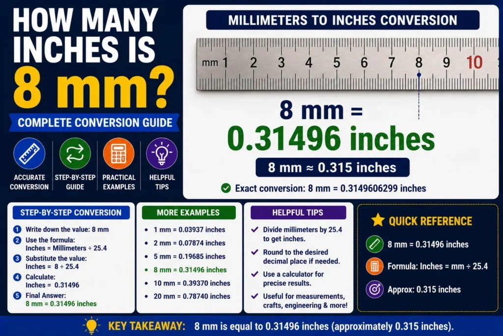 How Many Inches Is 8 mm