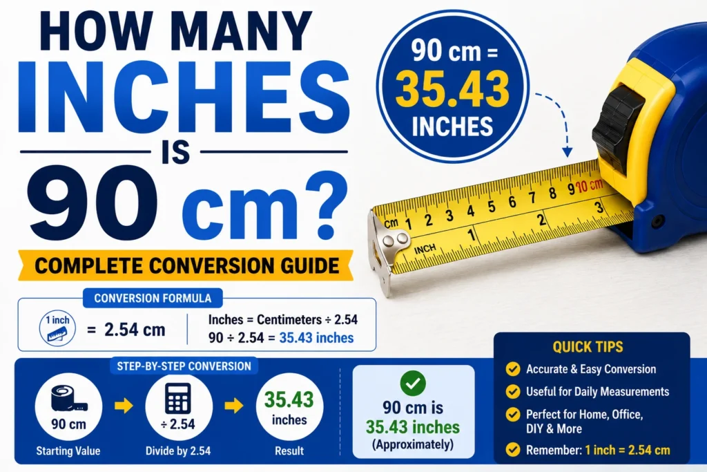 How Many Inches Is 90 cm