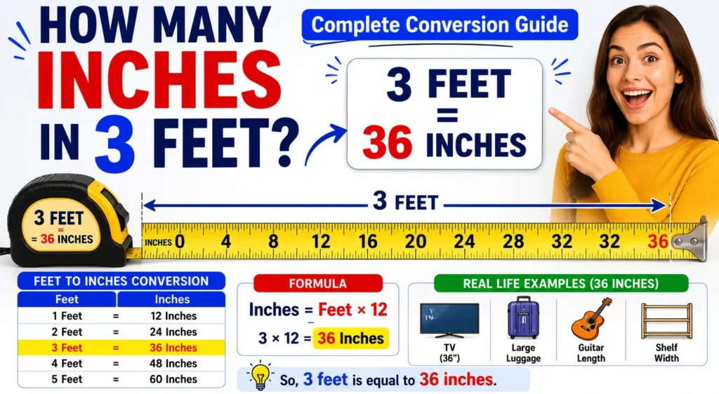 How Many Inches in 3 Feet