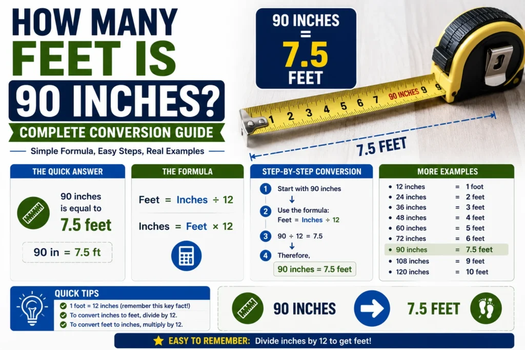 How Many Feet Is 90 Inches