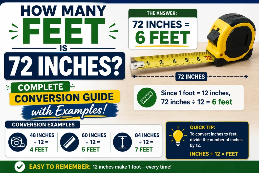 How Many Feet Is 72 Inches