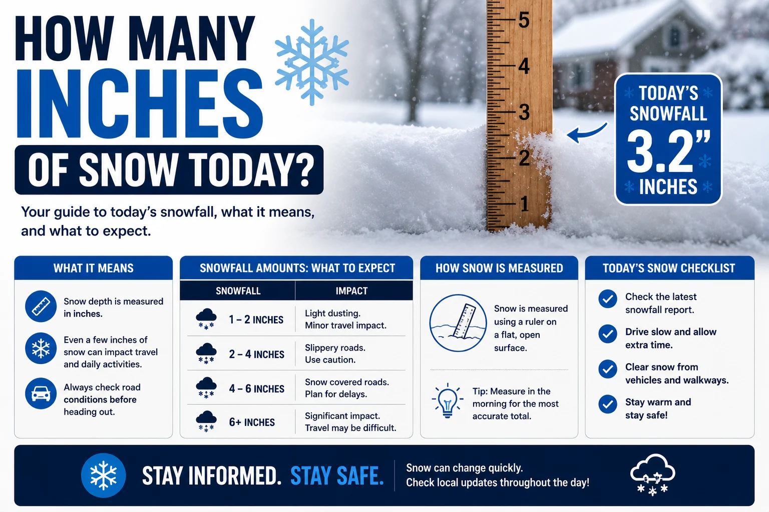 How Many Inches of Snow Today
