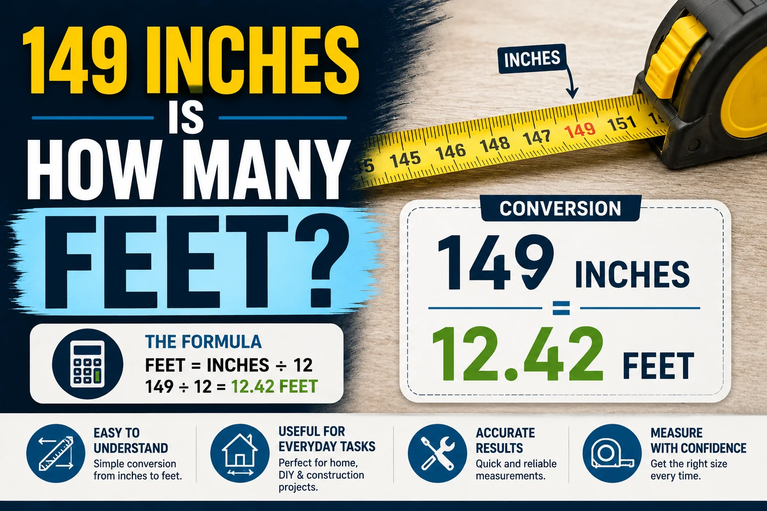 149 Inches Is How Many Feet