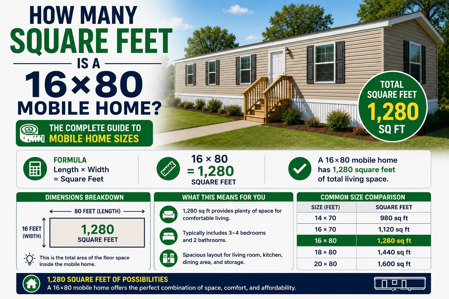 How Many Square Feet Is a 16×80 Mobile Home