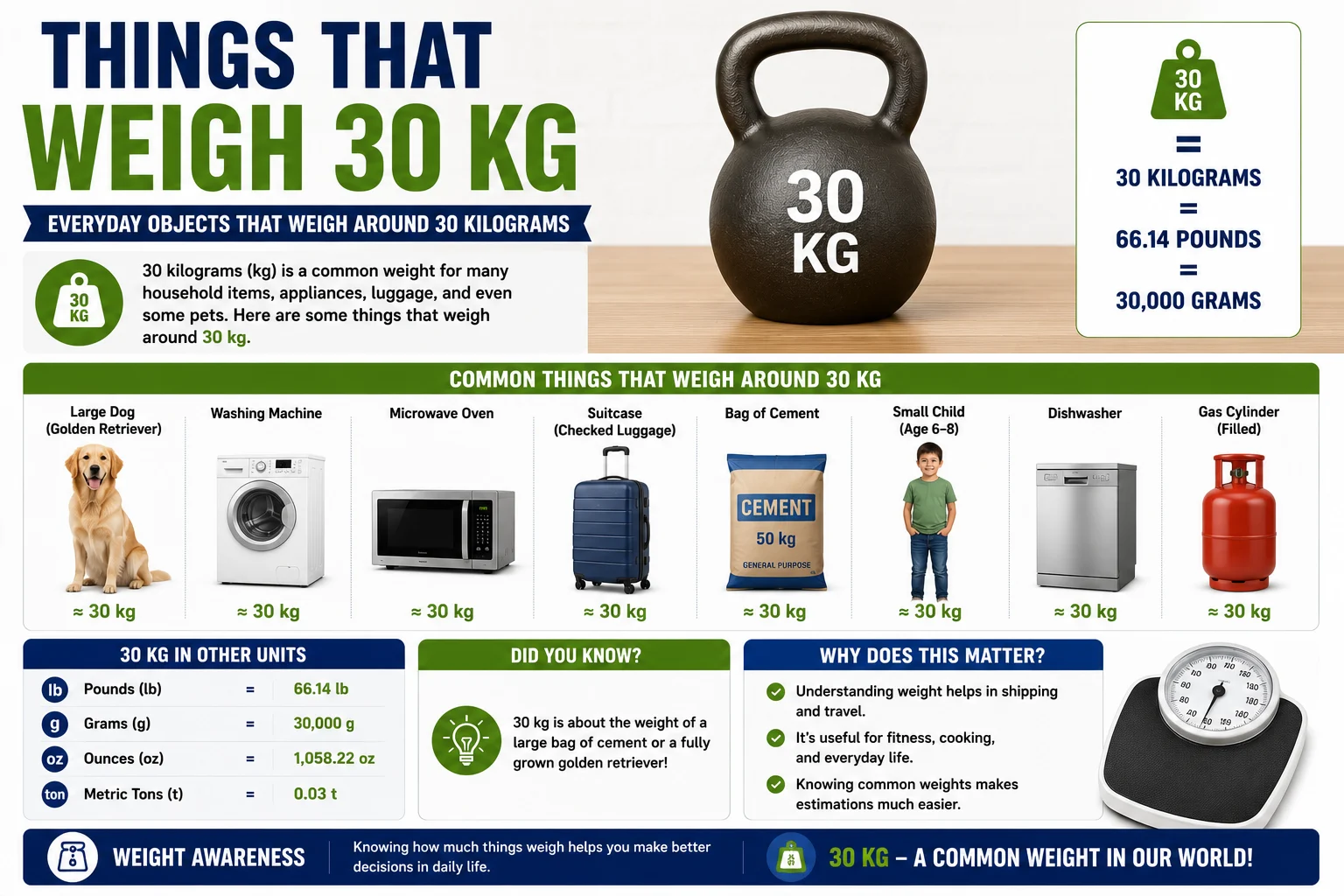 Things That Weigh 30 kg