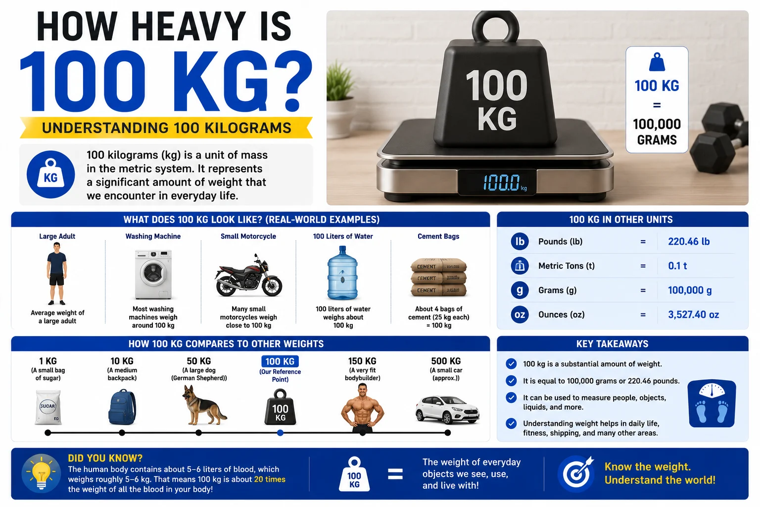 how heavy is 100 kg