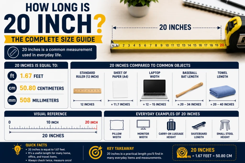 how long is 20 inch
