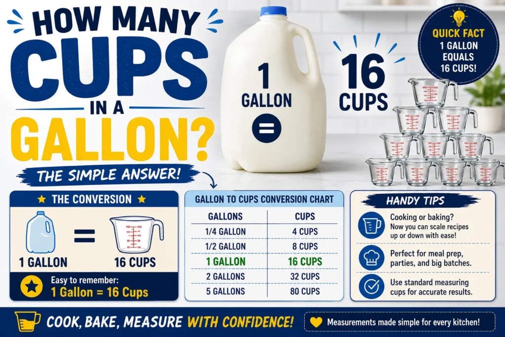 how many cups in a gallon
