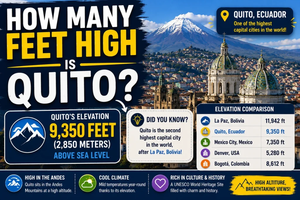 how many feet high is quito"