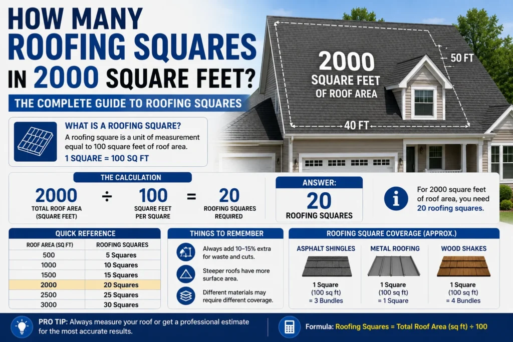 how many roofing squares in 2000 square feet