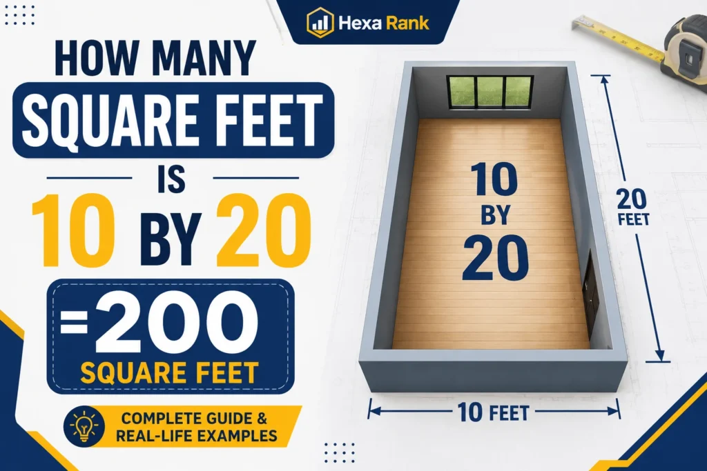 how many square feet is 10 by 20
